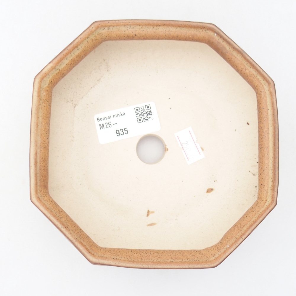 Bol à bonsaï en céramique 13,5 x 13,5 x 4,5 cm, brun