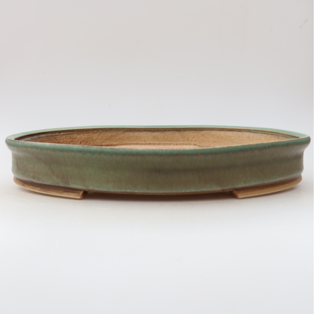 Bol à bonsaï en céramique 31 x 27 x 4,5 cm, vert