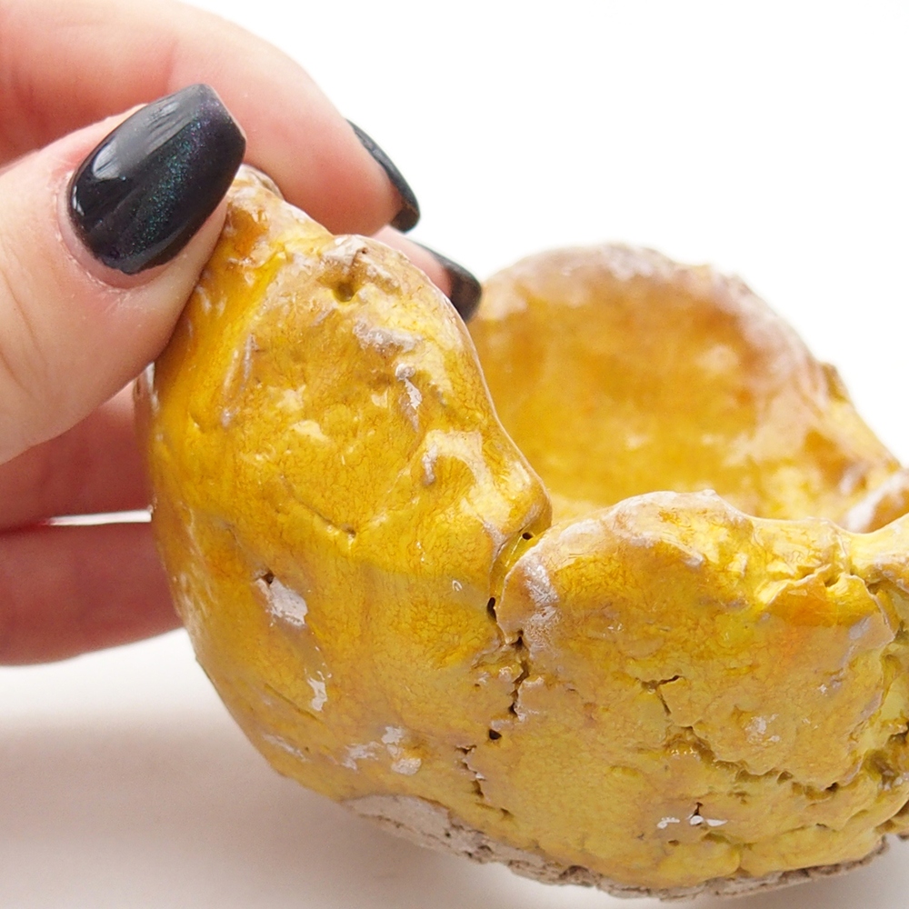 Coquille en céramique 9 x 9 x 6 cm , jaune