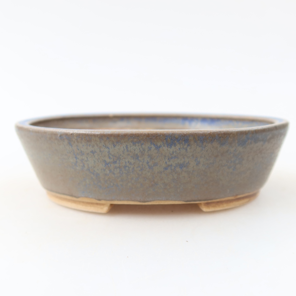 Pot à bonsaï en céramique 12,5 x 10,5 x 3,5 cm, couleur bleue