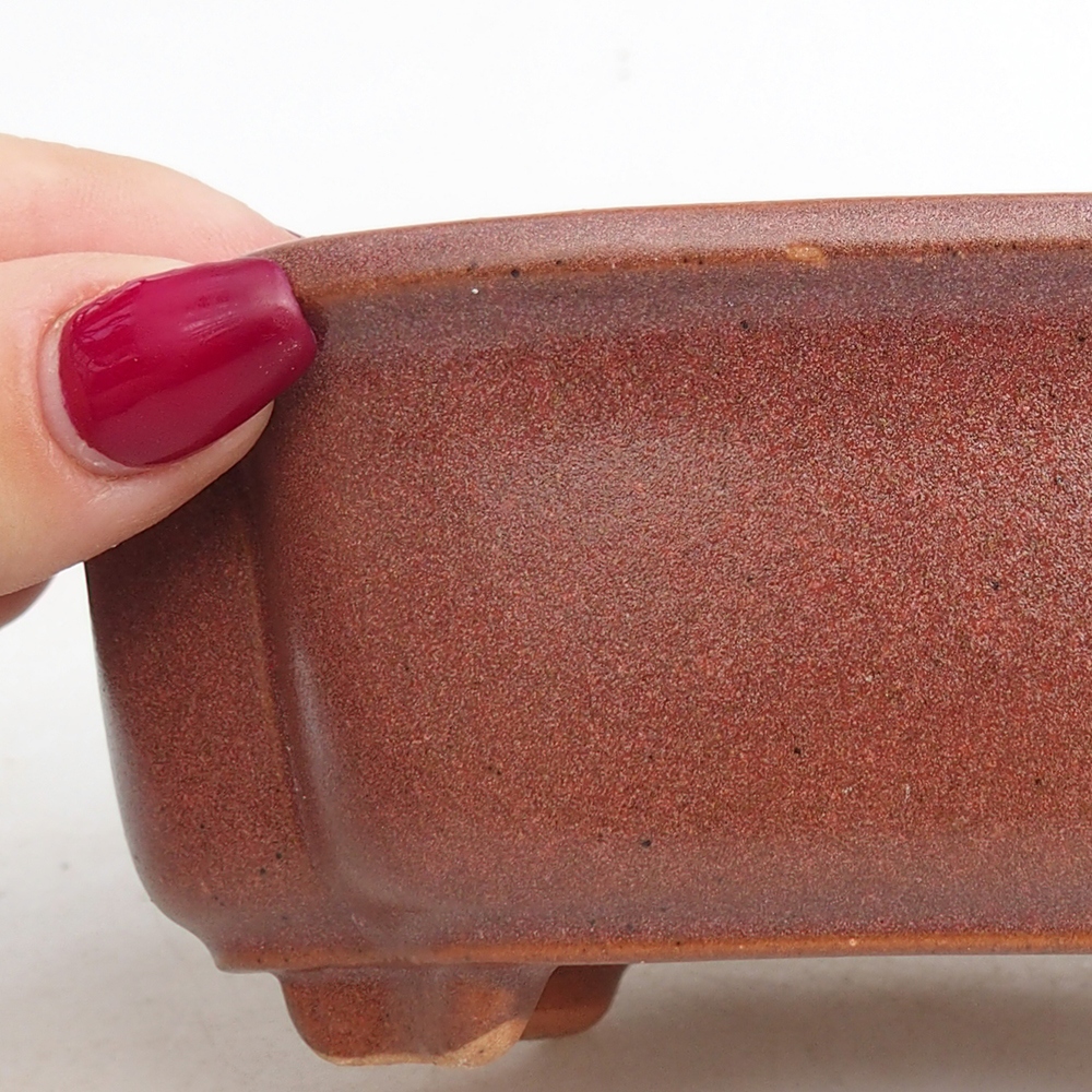 Bol à bonsaï en céramique 13 x 10,5 x 5,5 cm, bordeaux