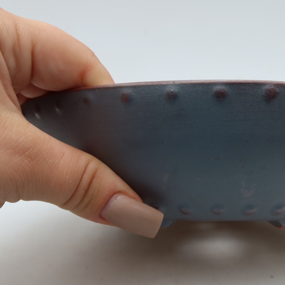 Pot à bonsaï en céramique 17,5 x 17,5 x 5 cm, couleur métallique