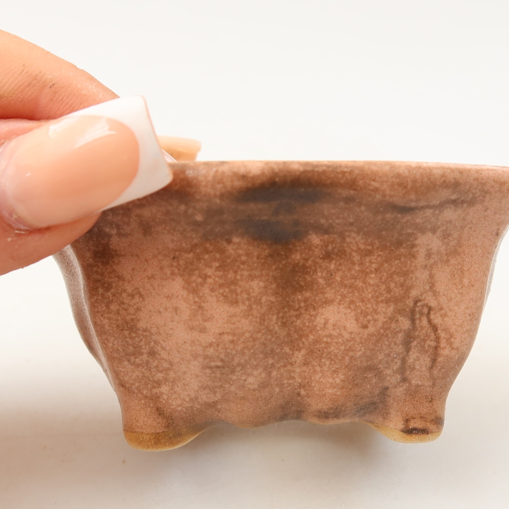 Pot à bonsaï en céramique 7,5 x 7 x 3,5 cm, couleur rose