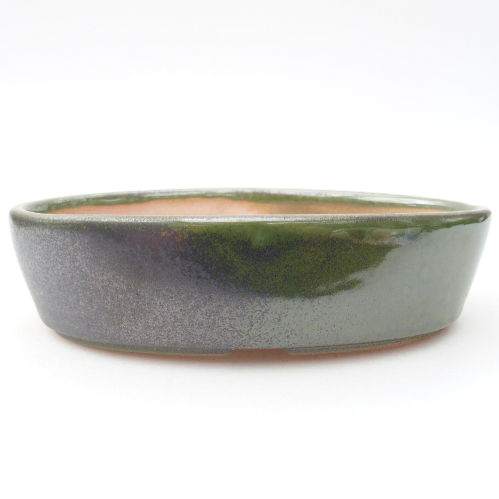 Bol à bonsaï en céramique 16,5 x 11,5 x 4,5 cm, vert