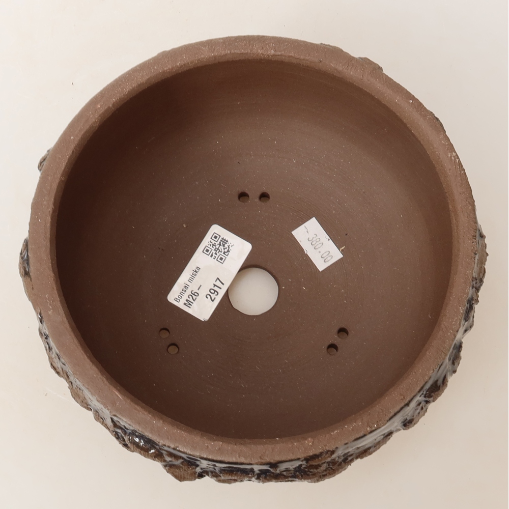 Pot à bonsaï en céramique 16 x 16 x 8 cm, couleur marron