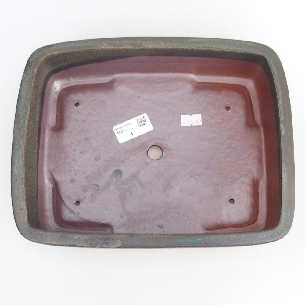 Bol à bonsaï en céramique 26,5 x 20,5 x 7 cm, gris