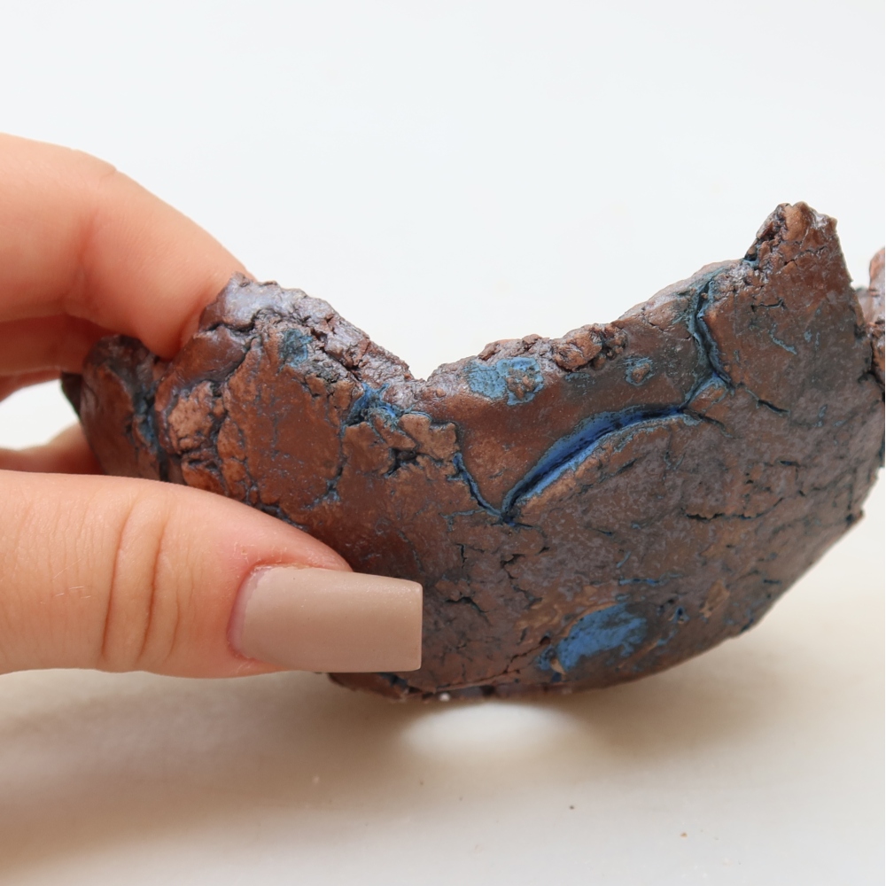 Coquille en céramique 11,5 x 10 x 5,5 cm, couleur bleue