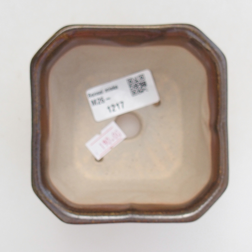 Bol à bonsaï en céramique 10 x 10 x 6 cm, brun
