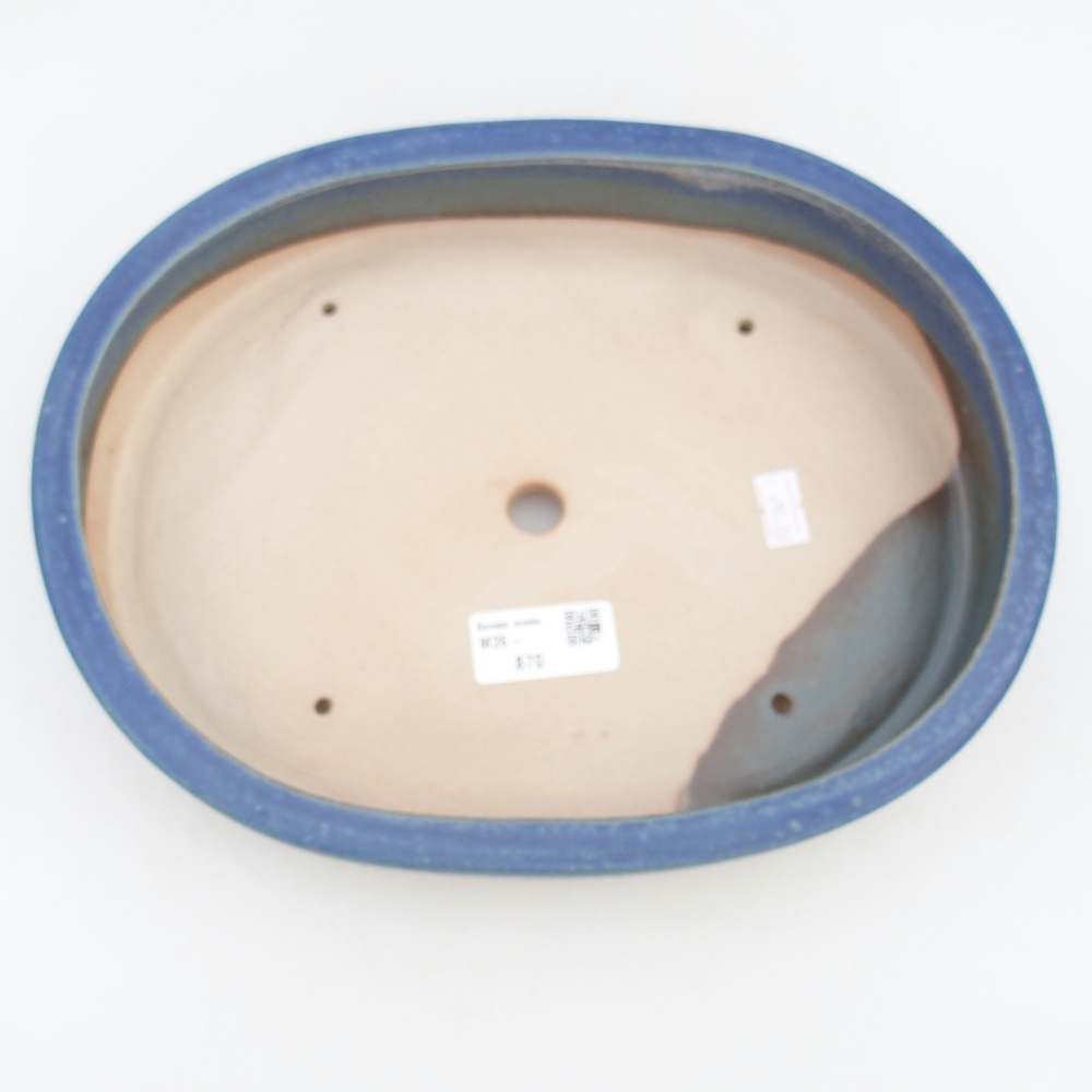 Bol à bonsaï en céramique 26,5 x 21 x 5 cm, couleur bleu