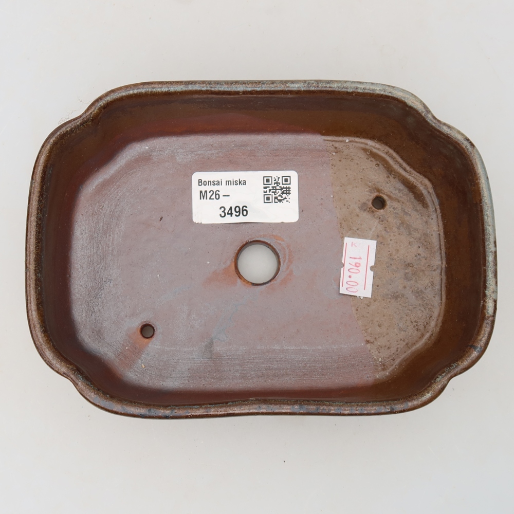 Pot à bonsaï en céramique 16 x 11,5 x 4 cm, couleur marron