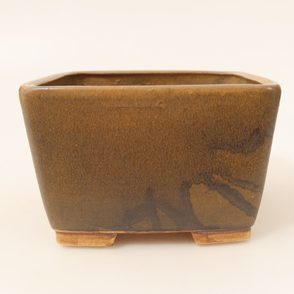 Bol à bonsaï en céramique 13 x 13 x 8 cm, brun
