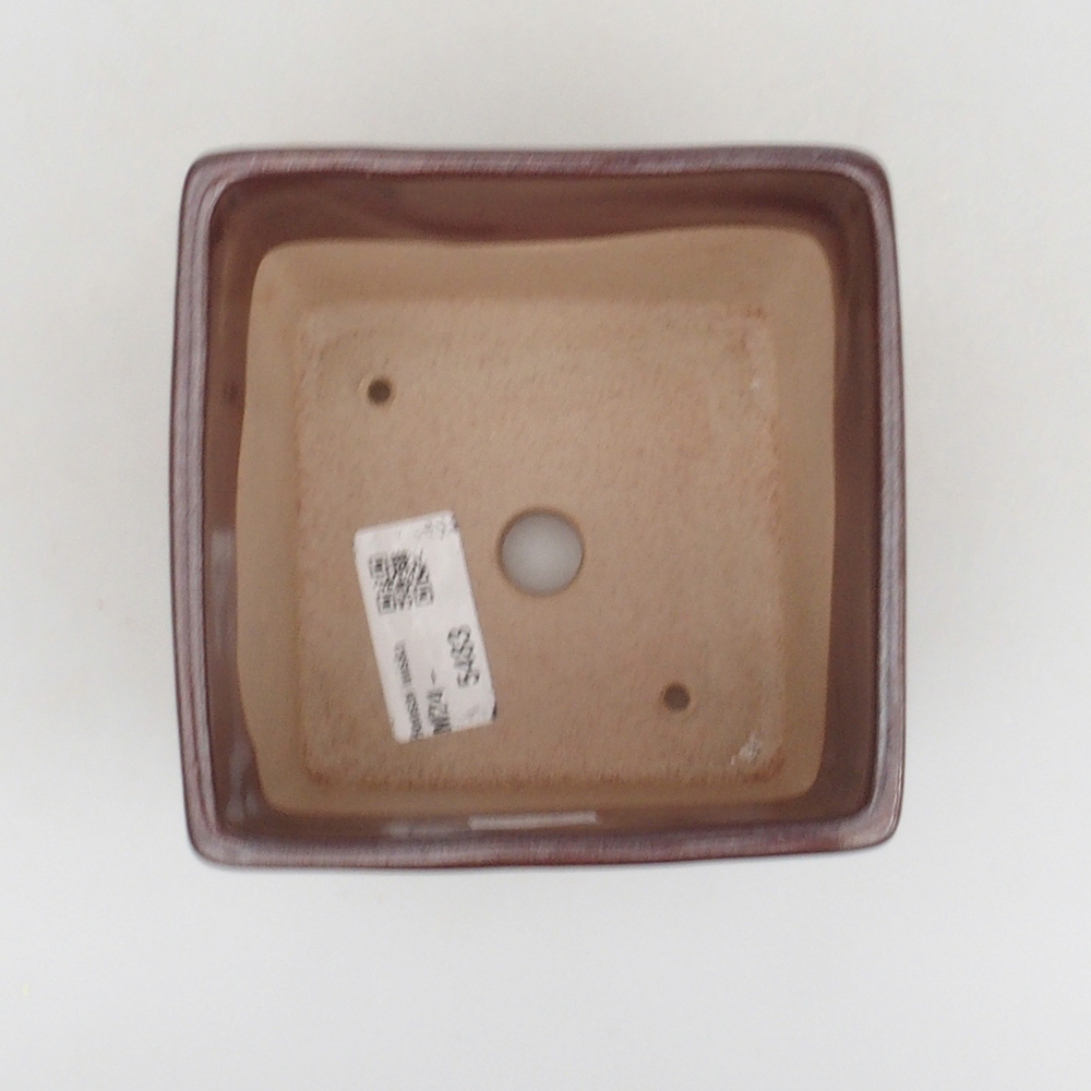 Bol à bonsaï en céramique 11 x 11 x 8,5 cm, brun