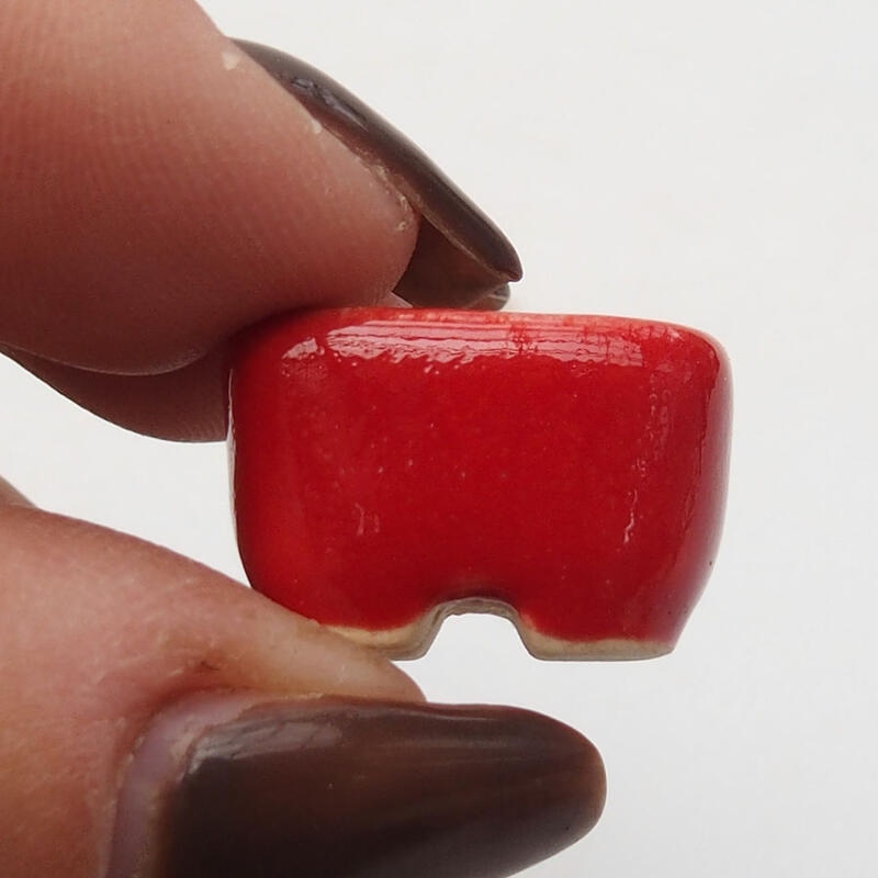 Mini pot à bonsaï 1,5 x 1 x 1 cm, couleur rouge
