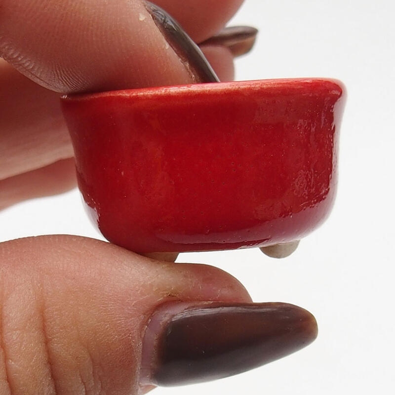 Mini bol bonsaï 2,5 x 2,5 x 1,5 cm, couleur rouge