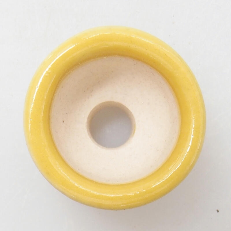 Mini-pot à bonsaï 2 x 2 x 1,5 cm, couleur jaune