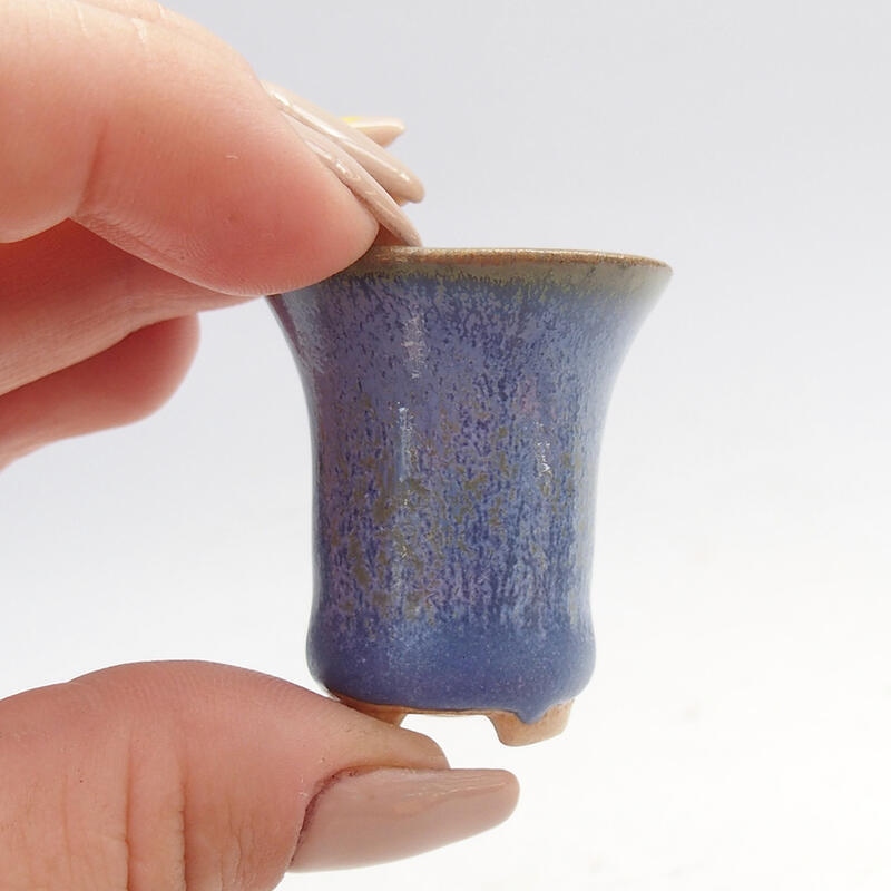 Mini bol à bonsaï 3 x 3 x 3,5 cm, couleur bleu