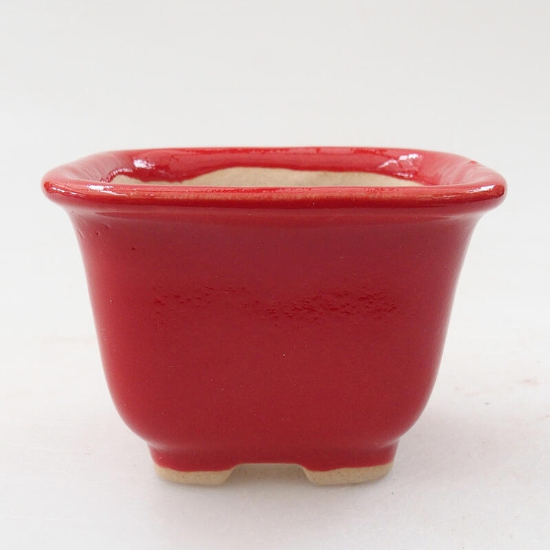 Mini bol bonsaï 6,5 x 6,5 x 4,5 cm, couleur rouge