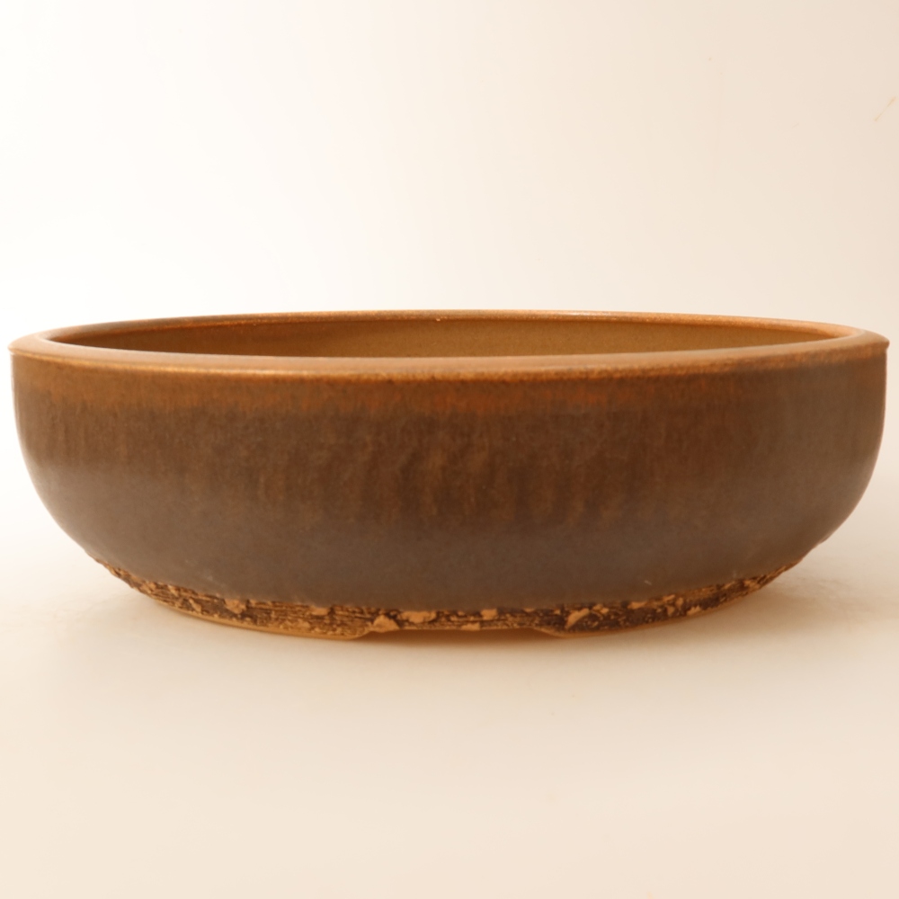 Pot à bonsaï en céramique 32,5 x 32,5 x 8,5 cm, couleur marron - RETRAIT SUR PLACE UNIQUEMENT ou expédition par palette