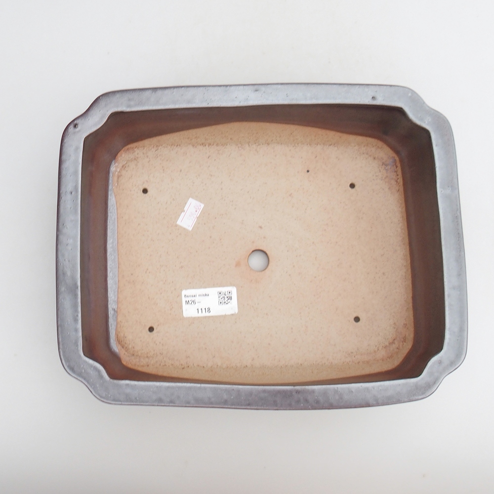 Bol à bonsaï en céramique 27 x 21 x 7 cm, couleur noir rouge