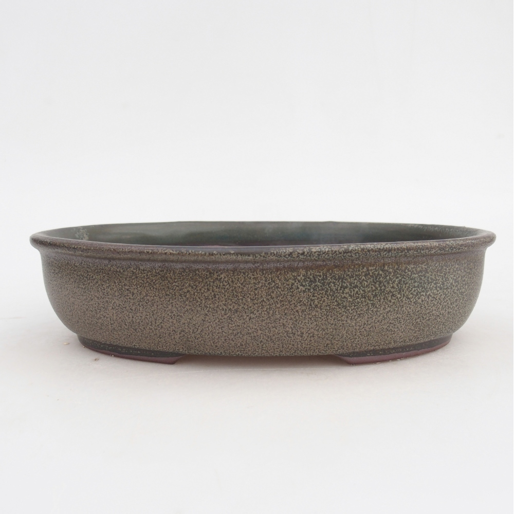 Bol à bonsaï en céramique 21,5 x 17 x 5 cm, gris