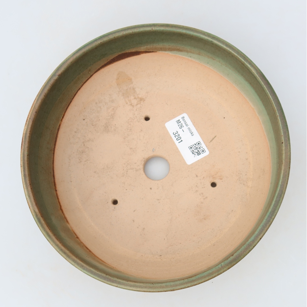 Pot à bonsaï en céramique 18 x 18 x 6,5 cm, couleur verte