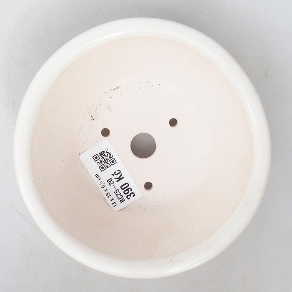 Bol à bonsaï en céramique 13 x 13 x 6 cm, couleur blanc