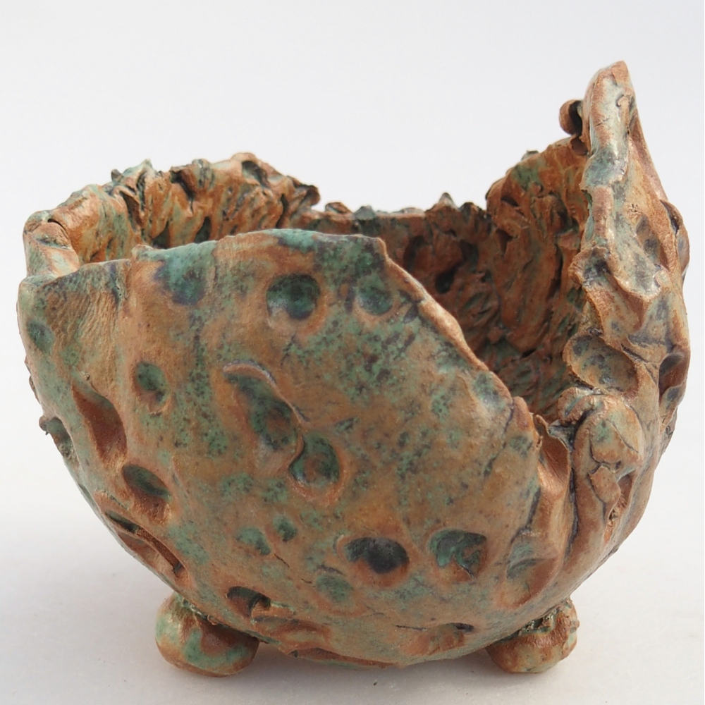 Coquille en céramique 10 x 9,5 x 9,5 cm , couleur brun-vert