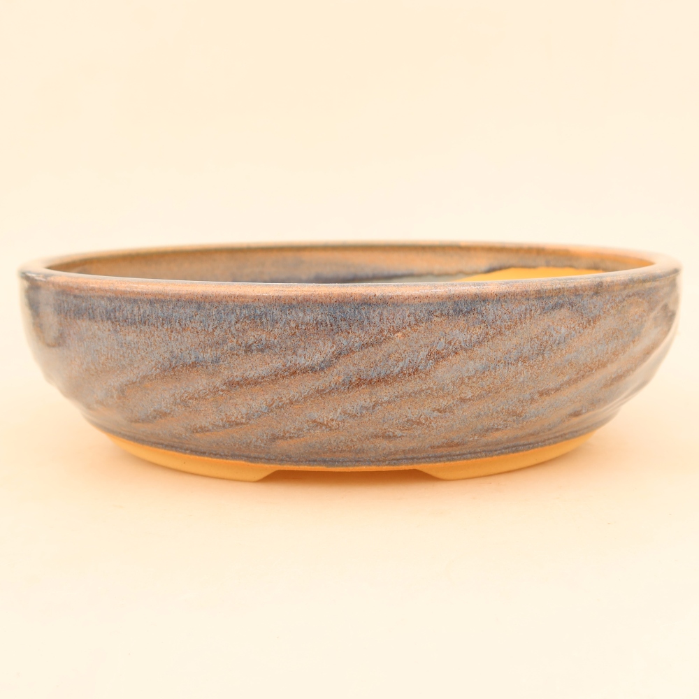 Pot à bonsaï en céramique 27 x 27 x 6,5 cm, couleur bleue
