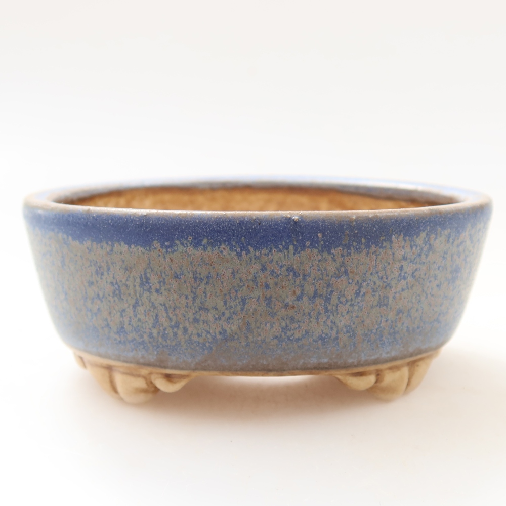 Pot à bonsaï en céramique 9,5 x 8 x 4 cm, couleur bleue