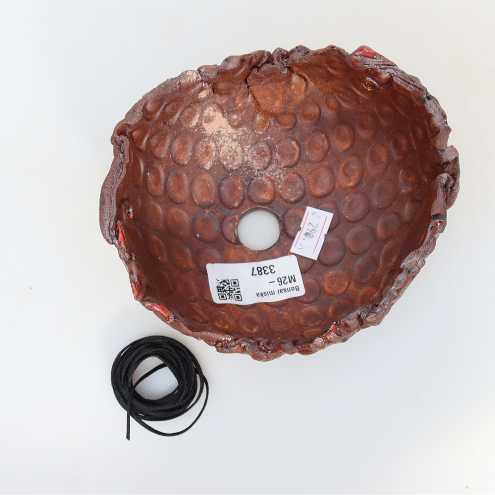 Coquille en céramique pour kokedama, 13 x 12 x 7,5 cm, couleur marron