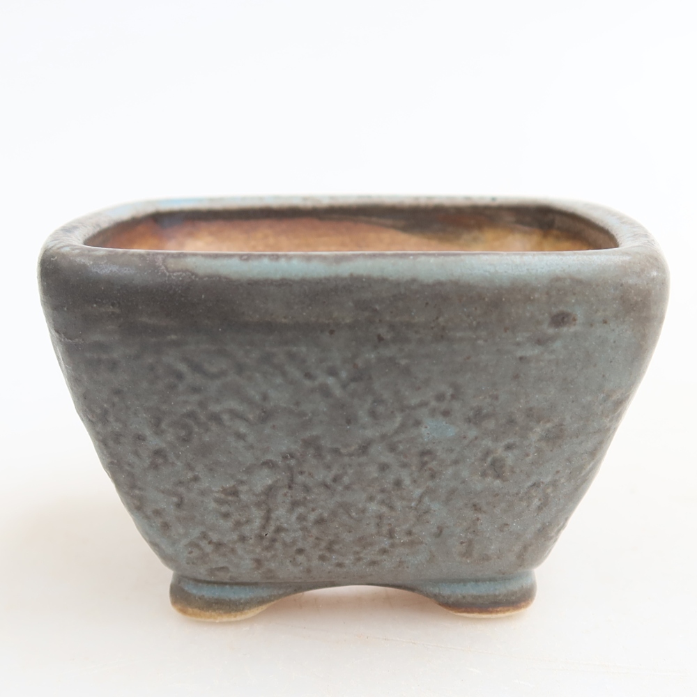 Pot à bonsaï en céramique 6 x 6 x 4 cm, couleur bleue