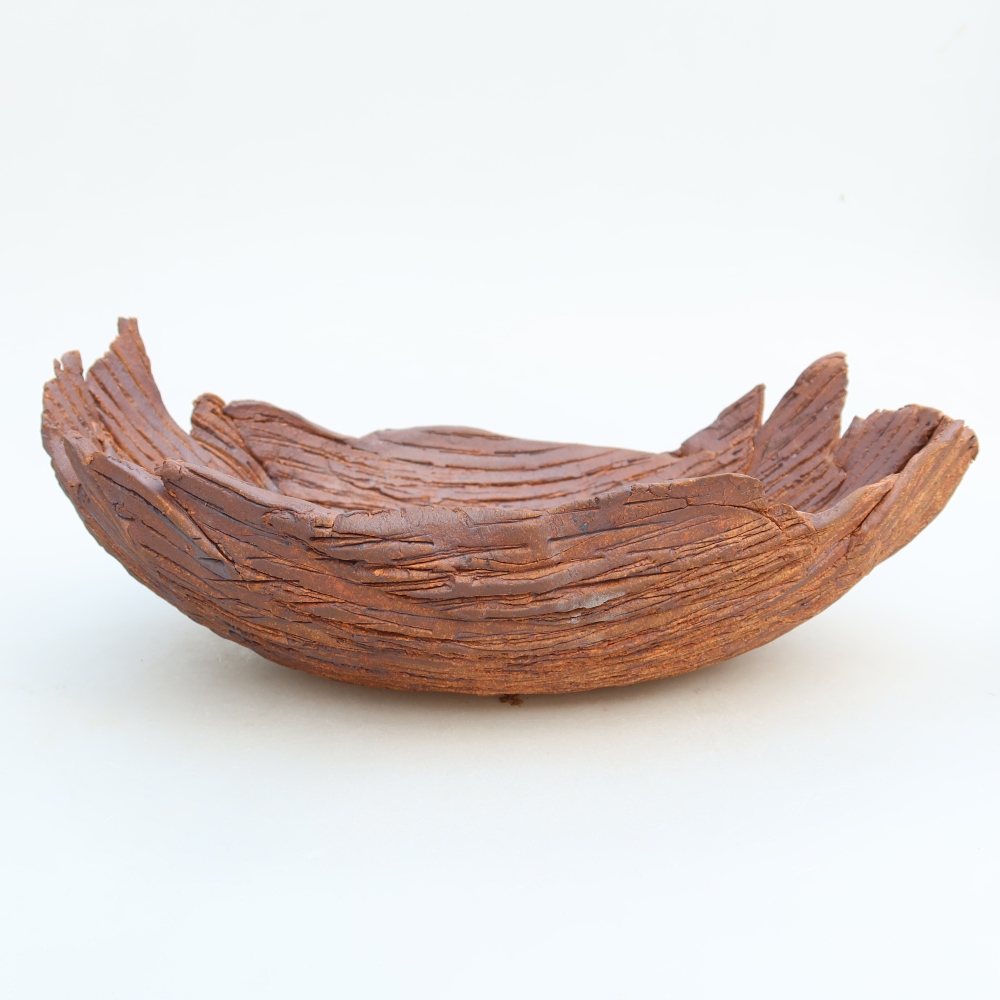 Coquille en céramique  27 x 18,5 x 10 cm, couleur marron