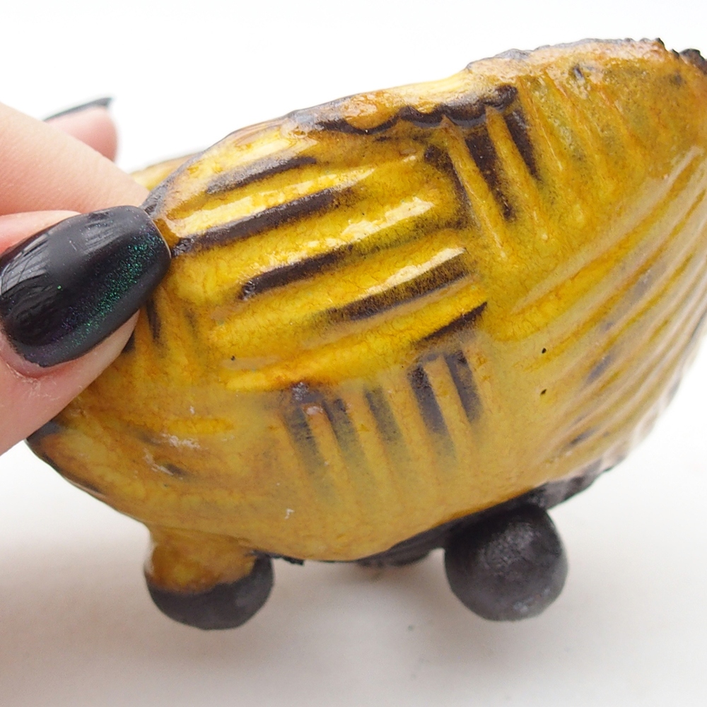 Coquille en céramique 9 x 8 x 5,5 cm , jaune