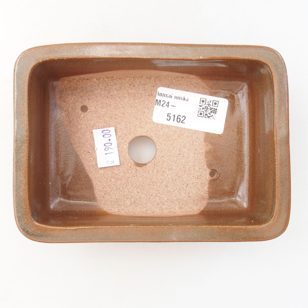Bol à bonsaï en céramique 13,5 x 9,5 x 4,5 cm, brun