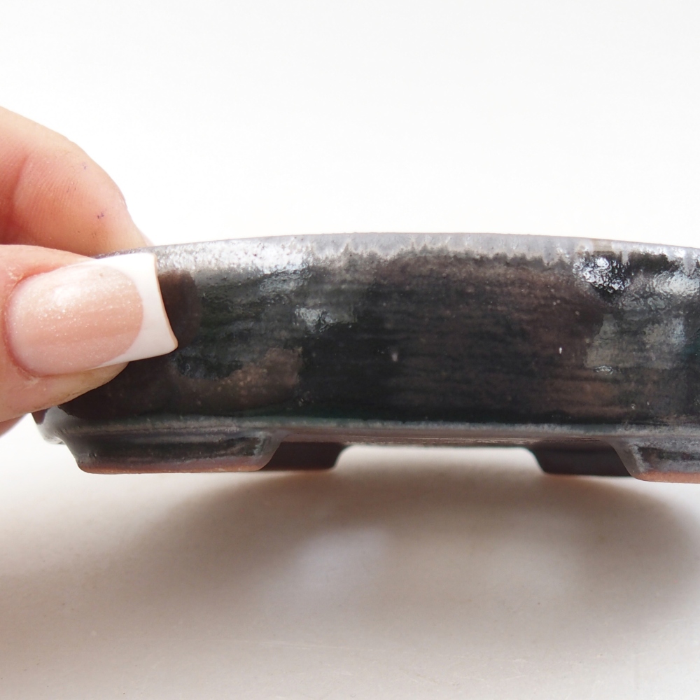 Bol à bonsaï en céramique 12 x 9,5 x 2,5 cm, noir