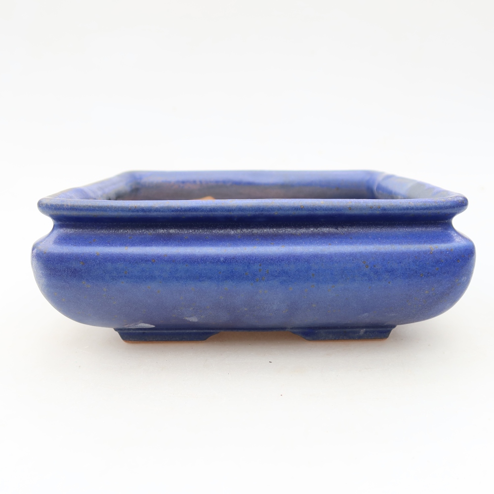Bol à bonsaï en céramique 15,5 x 15,5 x 6 cm, couleur bleu