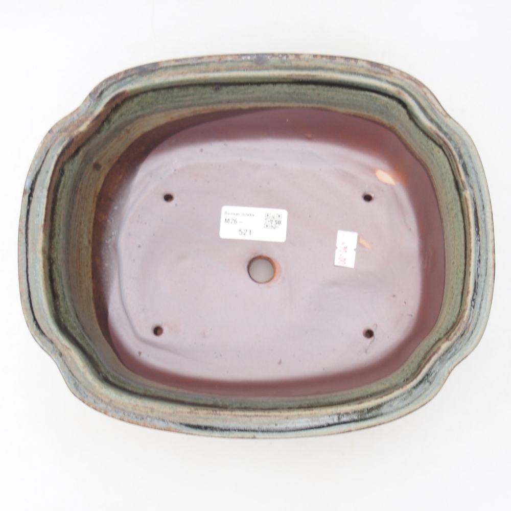 Bol à bonsaï en céramique 25 x 21 x 7,5 cm, vert