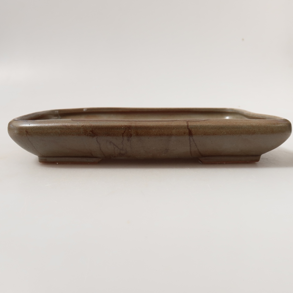 Bol à bonsaï en céramique 24 x 17,5 x 4 cm, brun