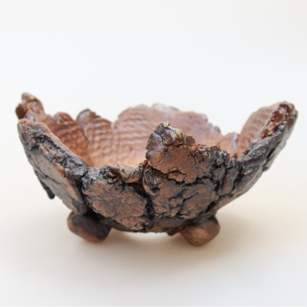 Coquille en céramique 11 x 10,5 x 6 cm, couleur marron