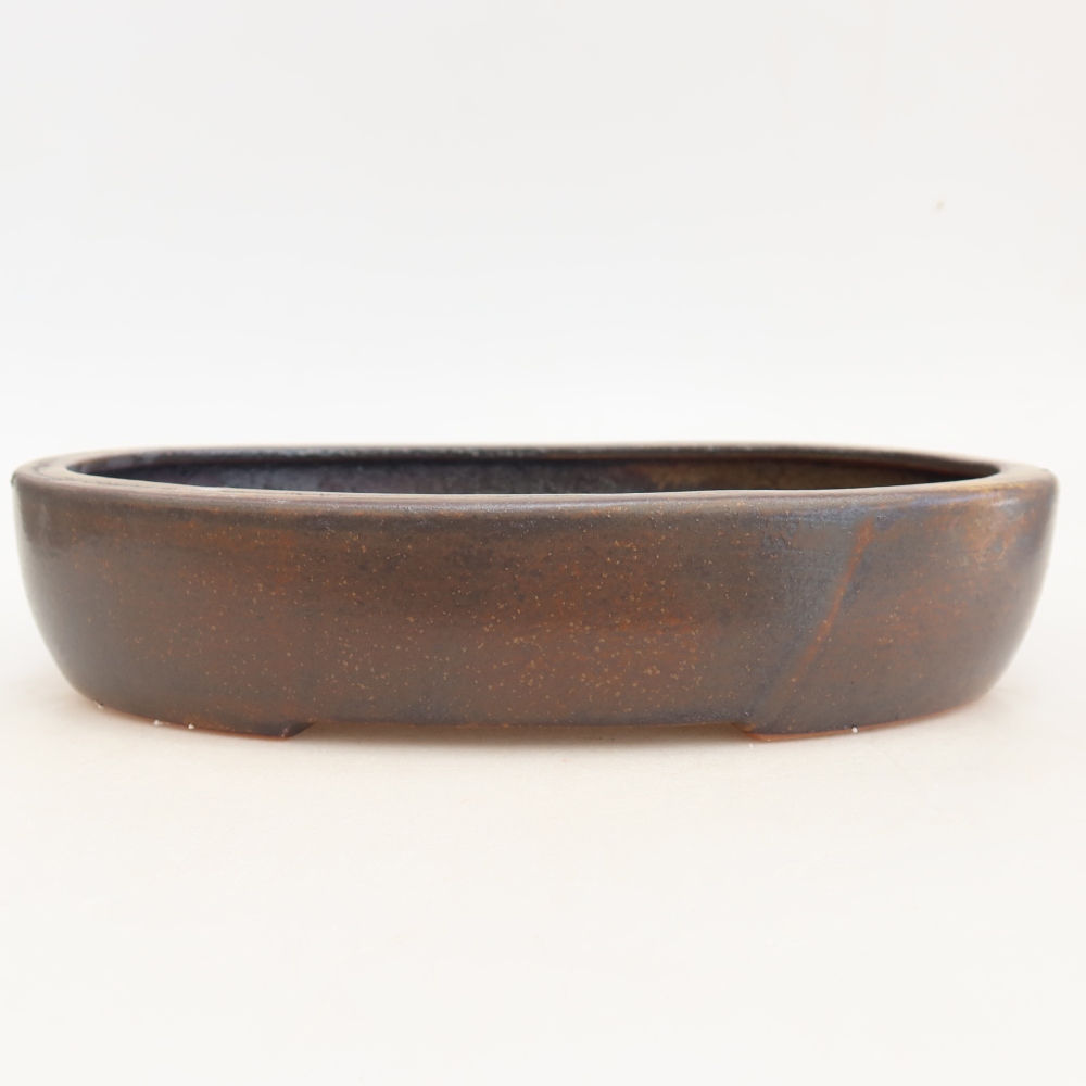 Bol à bonsaï en céramique 27 x 21 x 5,5 cm, brun