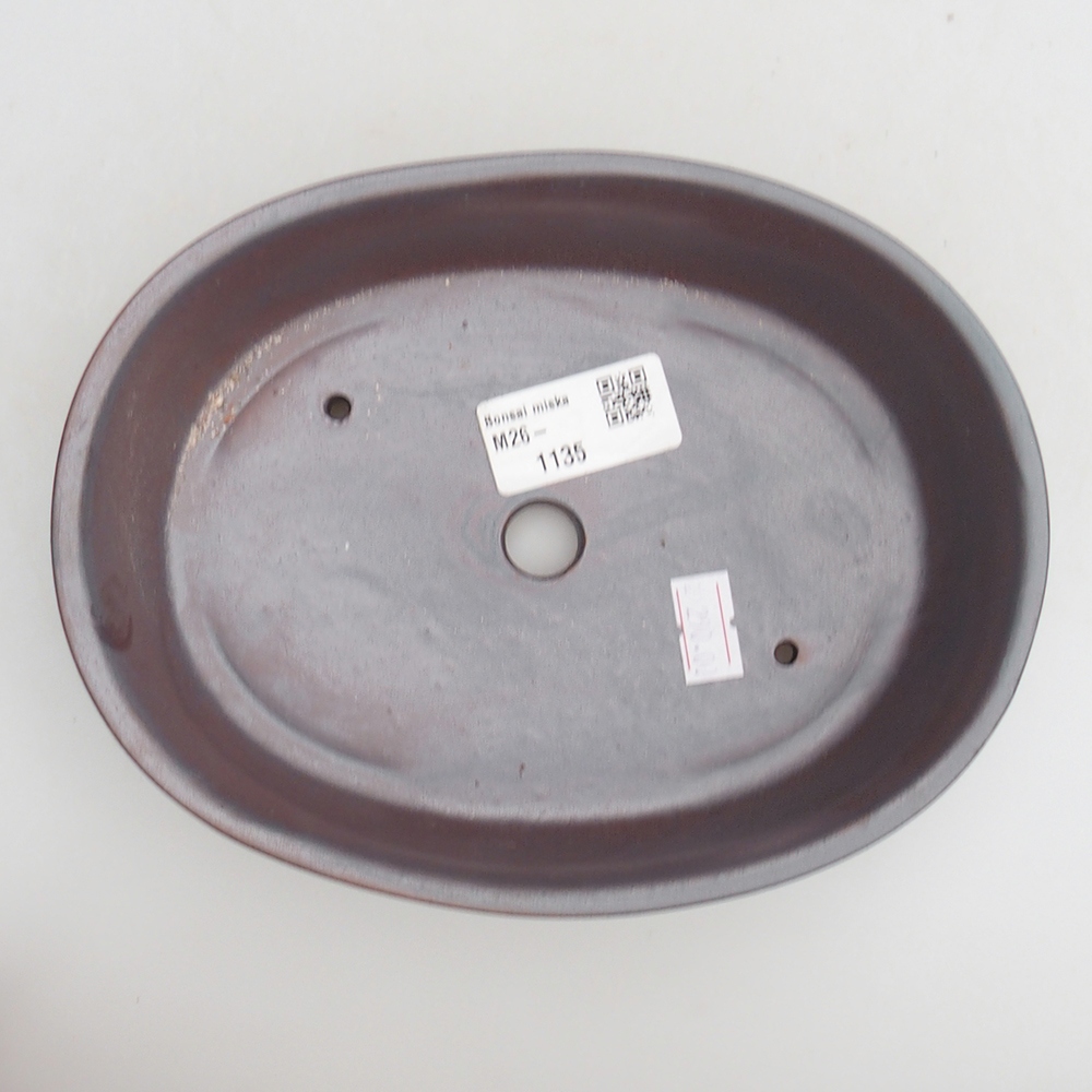 Bol à bonsaï en céramique 19 x 14 x 4,5 cm, couleur métal