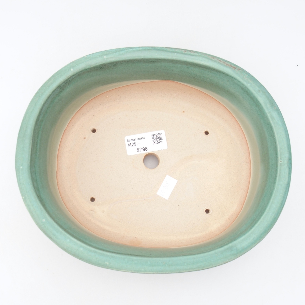 Bol à bonsaï en céramique 23 x 19,5 x 7 cm, vert