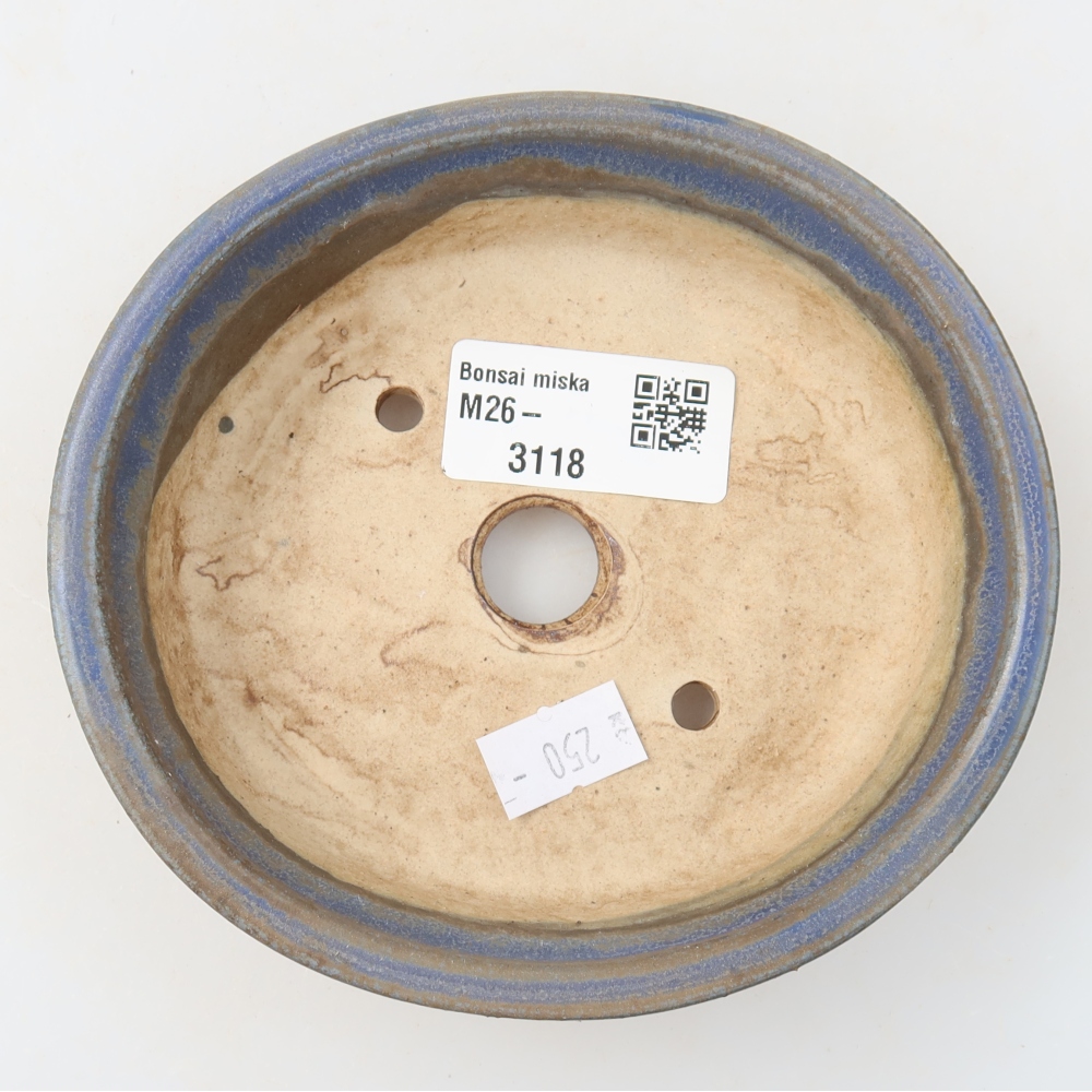 Pot à bonsaï en céramique 12,5 x 11,5 x 3,5 cm, couleur bleue