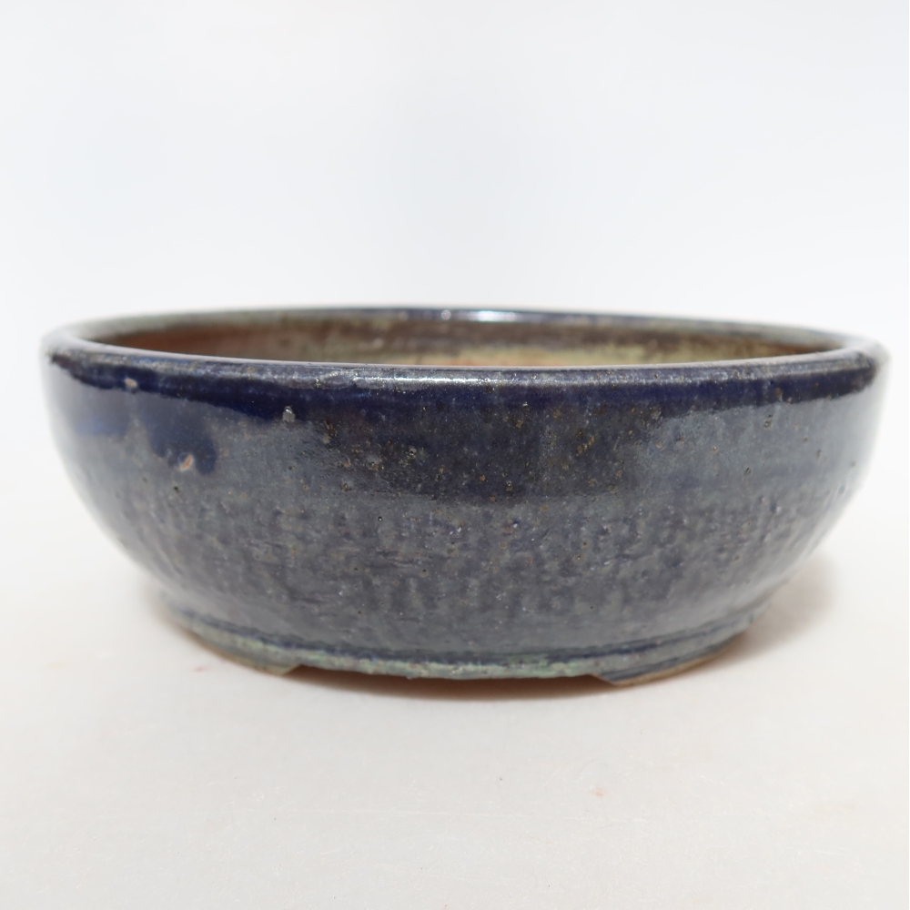 Pot à bonsaï en céramique 14 x 14 x 5 cm, couleur bleue