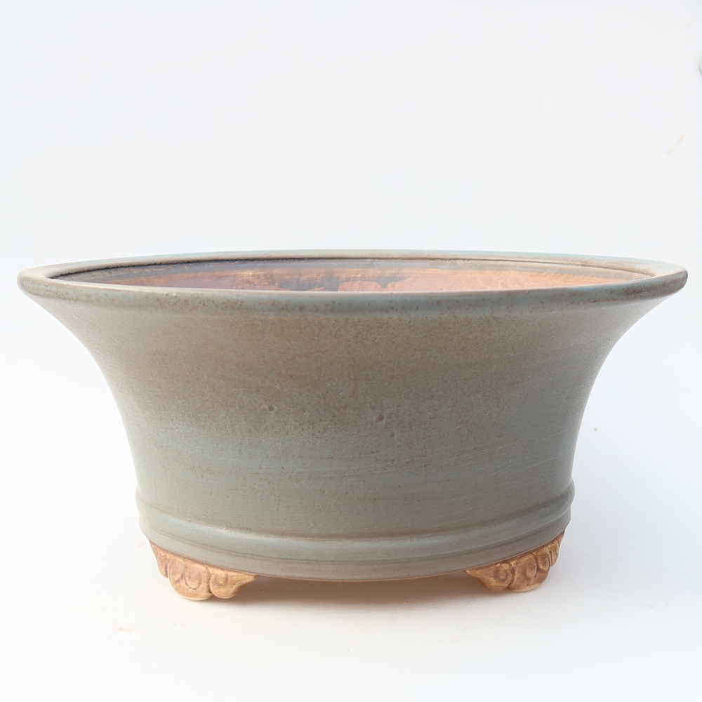 Pot à bonsaï en céramique 31,5 x 31,5 x 14,5 cm, couleur bleue