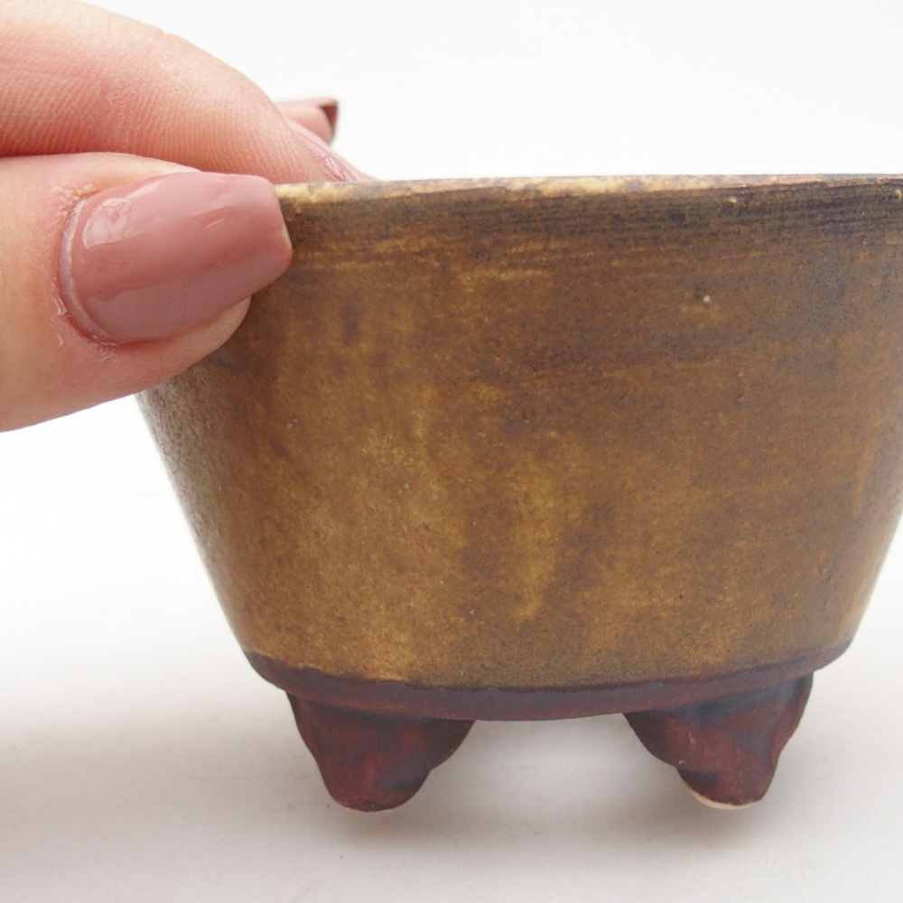 Bol à bonsaï en céramique 8,5 x 8,5 x 5 cm, vert