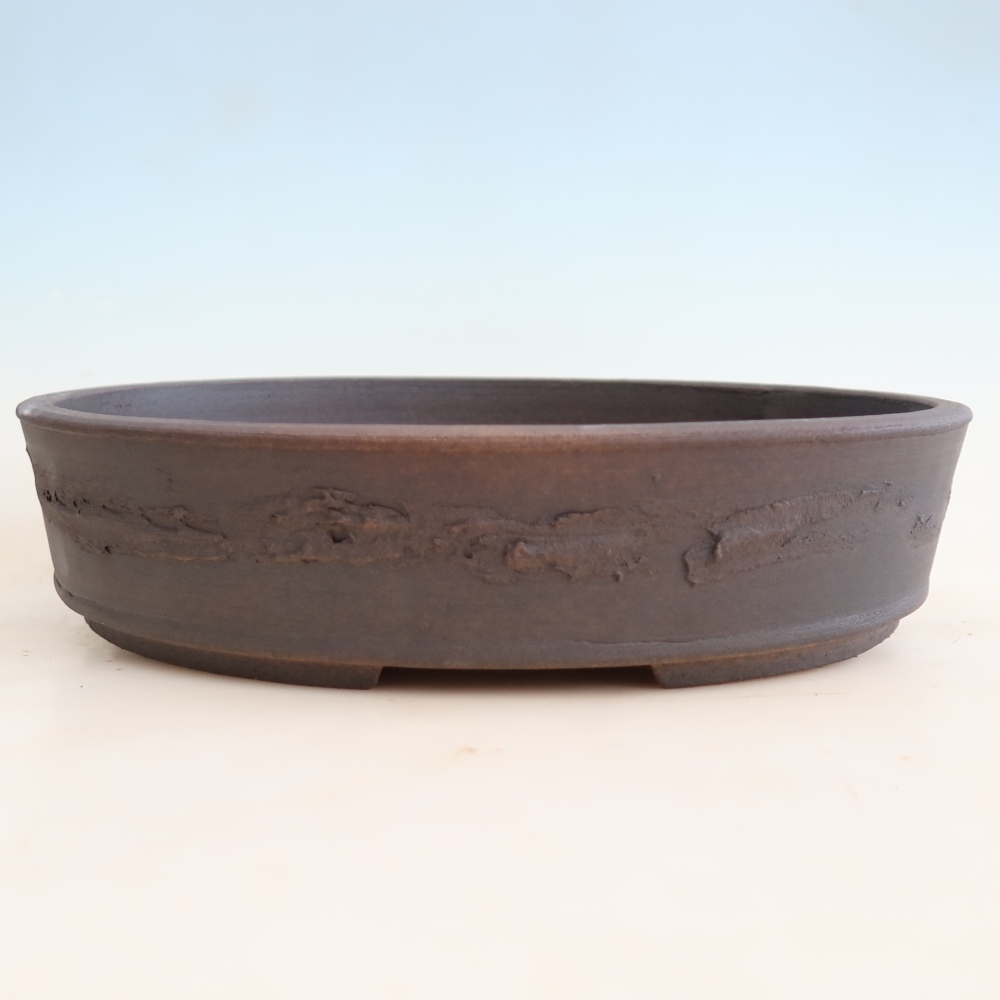 Pot à bonsaï en céramique 37,5 x 30,5 x 8,5 cm, couleur marron