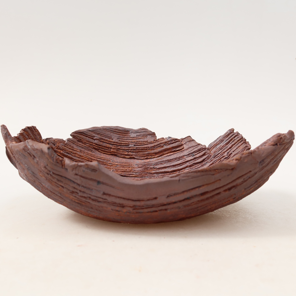 Coquille en céramique  20 x 16 x 7 cm, couleur marron