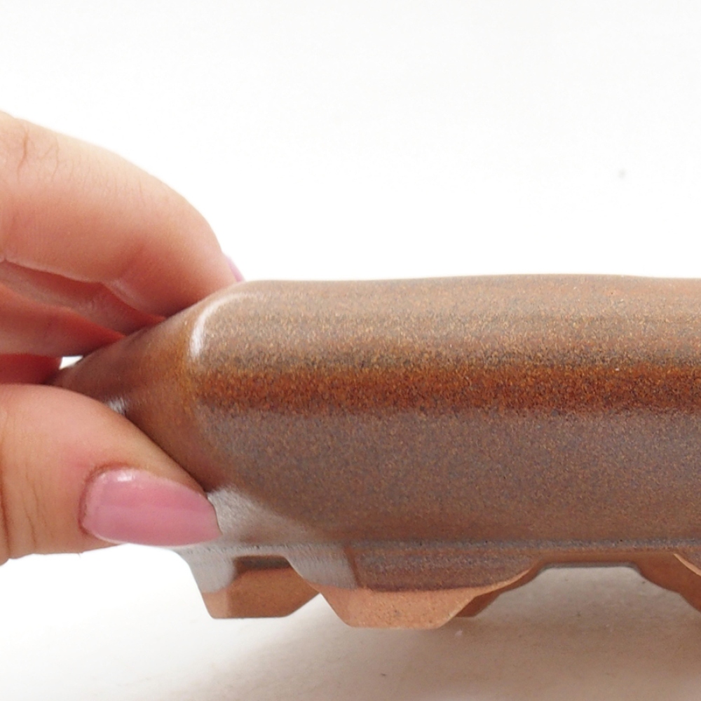 Bol à bonsaï en céramique 17 x 15 x 4 cm, brun