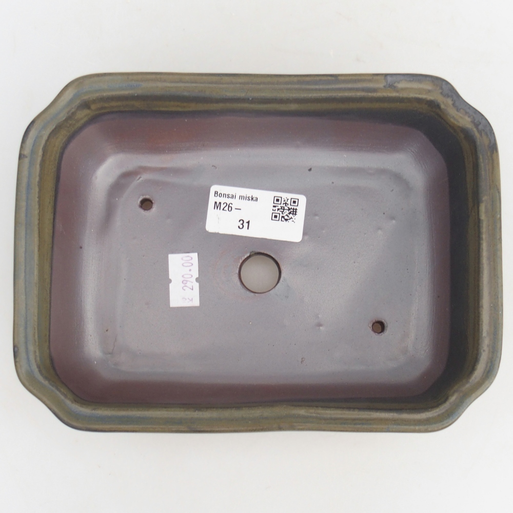 Bol à bonsaï en céramique 18 x 13,5 x 5 cm, brun